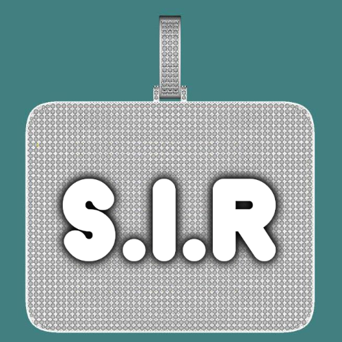 CUSTOM LETTER NECKLACE 3D BIG SQUARE