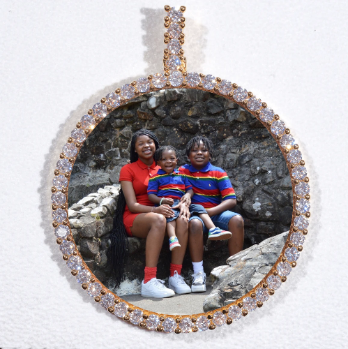 LARGE 3D CIRCLE CUSTOM PICTURE PENDANT