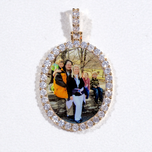 3D Oval Custom Picture Pendant