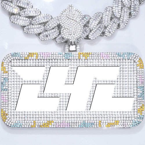 CUSTOM LETTER NECKLACE 3D COLORFUL SQUARE