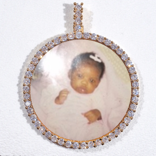 LARGE 3D CIRCLE CUSTOM PICTURE PENDANT
