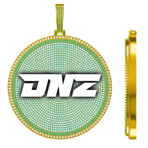 CUSTOM LETTER NECKLACE 3D BIG DISC