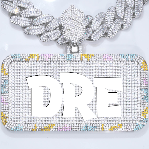 CUSTOM LETTER NECKLACE 3D COLORFUL SQUARE