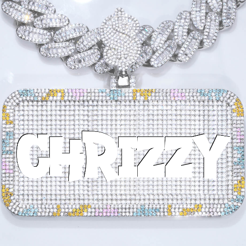 CUSTOM LETTER NECKLACE 3D COLORFUL SQUARE