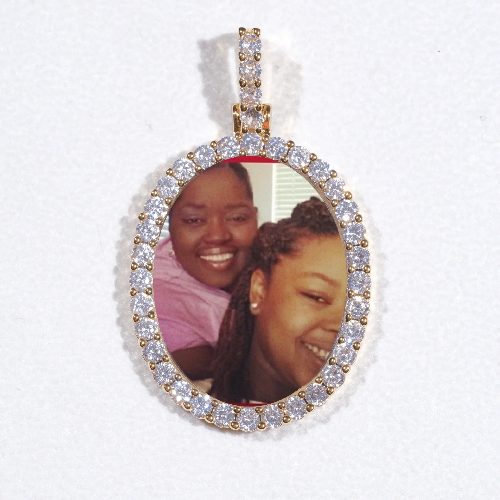 3D Oval Custom Picture Pendant