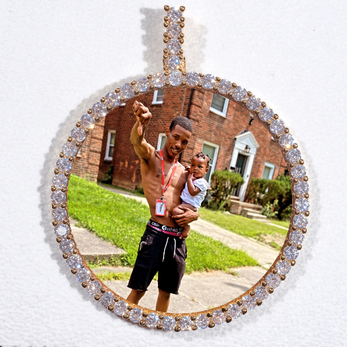 LARGE 3D CIRCLE CUSTOM PICTURE PENDANT