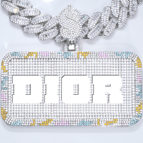 CUSTOM LETTER NECKLACE 3D COLORFUL SQUARE