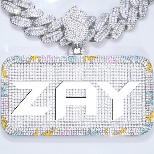 CUSTOM LETTER NECKLACE 3D COLORFUL SQUARE