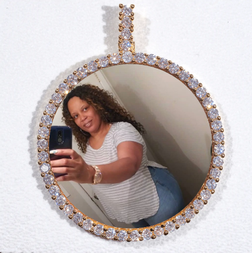 LARGE 3D CIRCLE CUSTOM PICTURE PENDANT