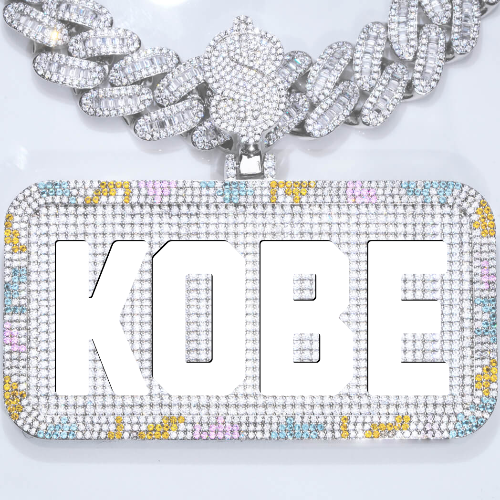 CUSTOM LETTER NECKLACE 3D COLORFUL SQUARE