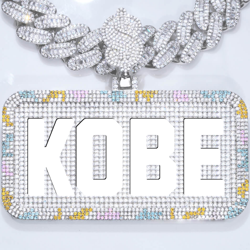 CUSTOM LETTER NECKLACE 3D COLORFUL SQUARE