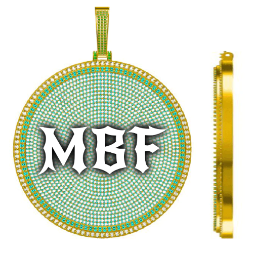 CUSTOM LETTER NECKLACE 3D BIG DISC