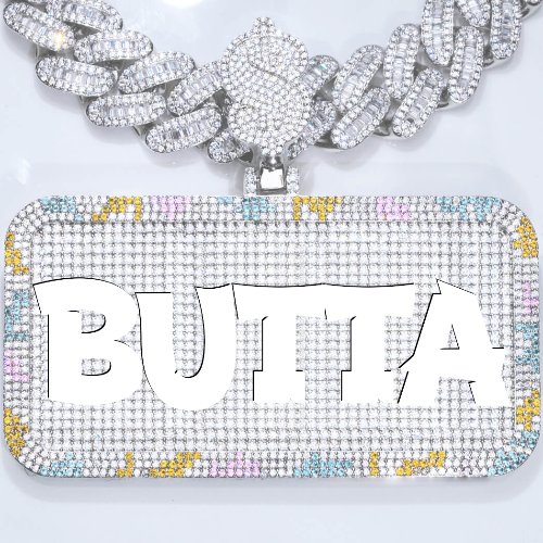 CUSTOM LETTER NECKLACE 3D COLORFUL SQUARE