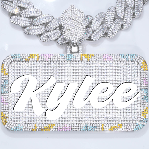 CUSTOM LETTER NECKLACE 3D COLORFUL SQUARE