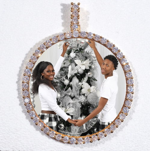 LARGE 3D CIRCLE CUSTOM PICTURE PENDANT