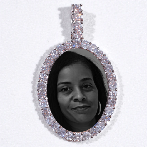 Large 3D Oval Custom Picture Pendant
