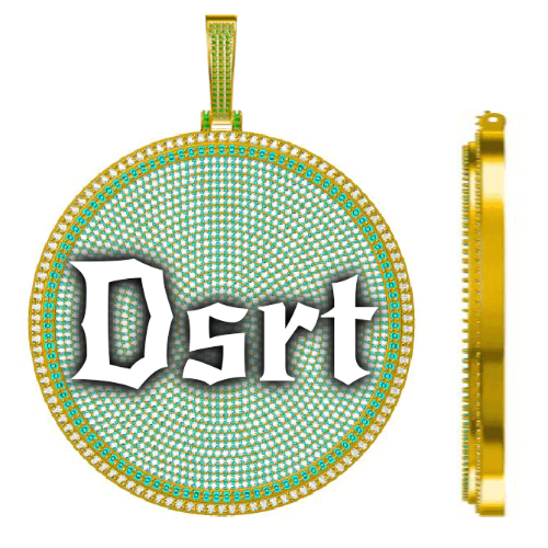 CUSTOM LETTER NECKLACE 3D BIG DISC