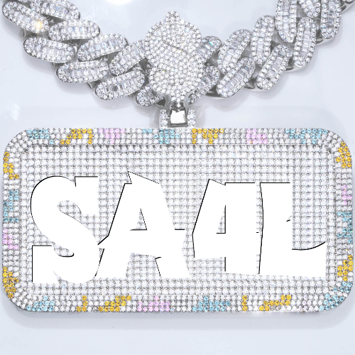 CUSTOM LETTER NECKLACE 3D COLORFUL SQUARE