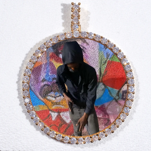 LARGE 3D CIRCLE CUSTOM PICTURE PENDANT