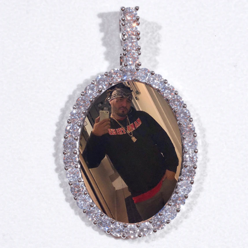 Large 3D Oval Custom Picture Pendant