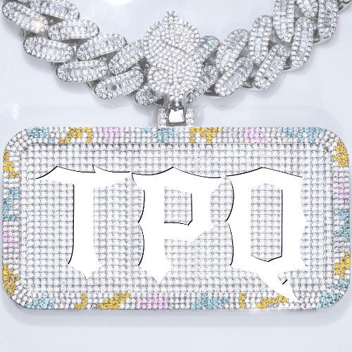 CUSTOM LETTER NECKLACE 3D COLORFUL SQUARE