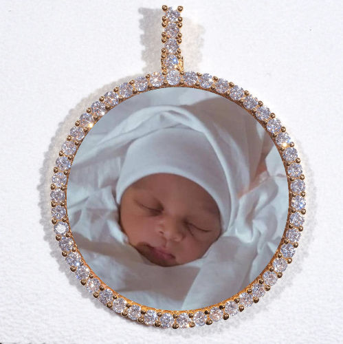 LARGE 3D CIRCLE CUSTOM PICTURE PENDANT