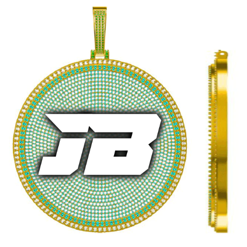 CUSTOM LETTER NECKLACE 3D BIG DISC