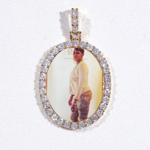 3D Oval Custom Picture Pendant