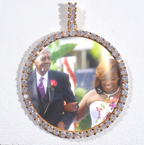 LARGE 3D CIRCLE CUSTOM PICTURE PENDANT