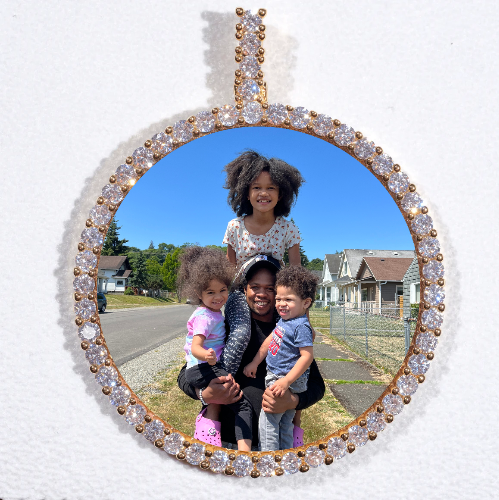 LARGE 3D CIRCLE CUSTOM PICTURE PENDANT