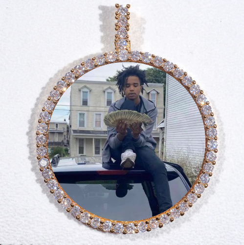 LARGE 3D CIRCLE CUSTOM PICTURE PENDANT