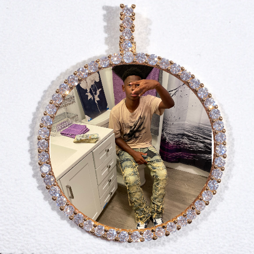 LARGE 3D CIRCLE CUSTOM PICTURE PENDANT
