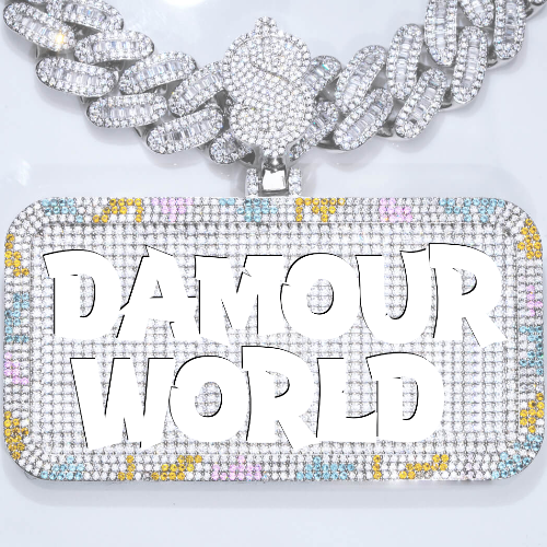 CUSTOM LETTER NECKLACE 3D COLORFUL SQUARE