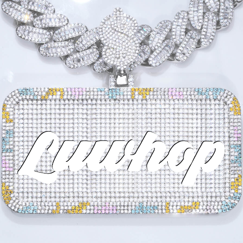 CUSTOM LETTER NECKLACE 3D COLORFUL SQUARE