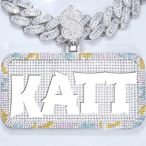 CUSTOM LETTER NECKLACE 3D COLORFUL SQUARE