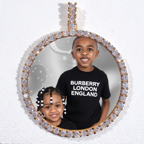 LARGE 3D CIRCLE CUSTOM PICTURE PENDANT