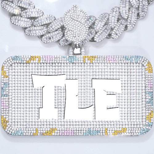 CUSTOM LETTER NECKLACE 3D COLORFUL SQUARE