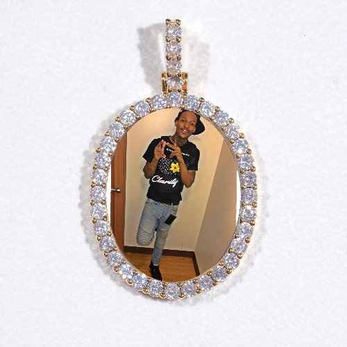 3D Oval Custom Picture Pendant