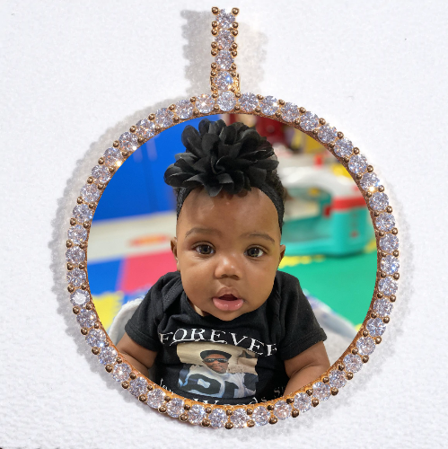 LARGE 3D CIRCLE CUSTOM PICTURE PENDANT