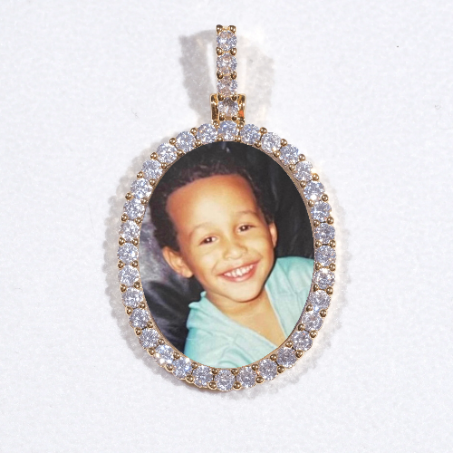 3D Oval Custom Picture Pendant