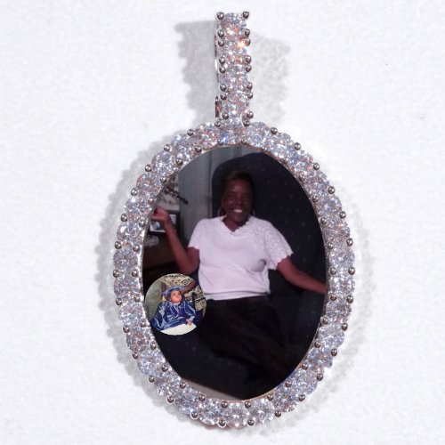 Large 3D Oval Custom Picture Pendant