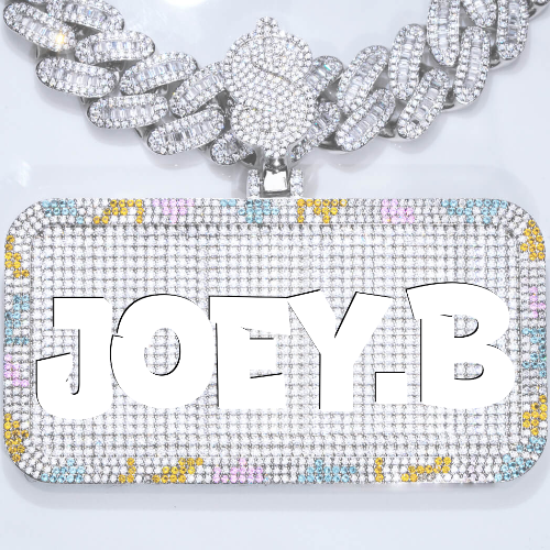 CUSTOM LETTER NECKLACE 3D COLORFUL SQUARE