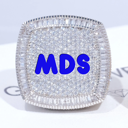 CUSTOM LETTER 3D ICED RING
