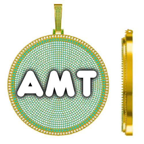 CUSTOM LETTER NECKLACE 3D BIG DISC
