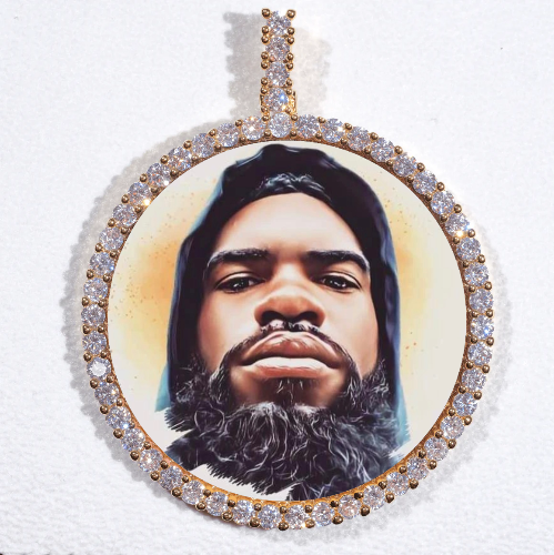 LARGE 3D CIRCLE CUSTOM PICTURE PENDANT