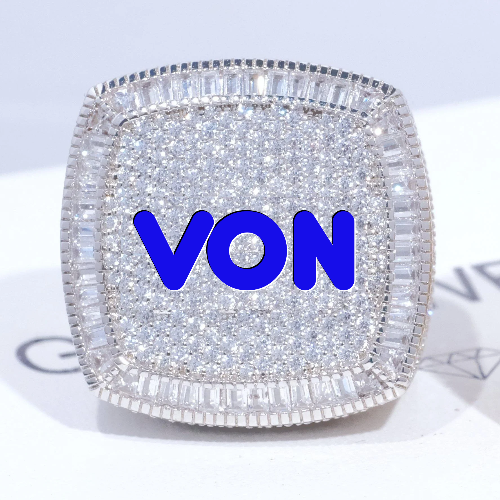 CUSTOM LETTER 3D ICED RING