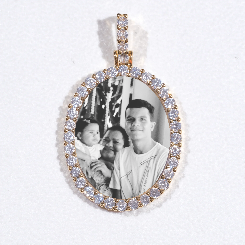 3D Oval Custom Picture Pendant