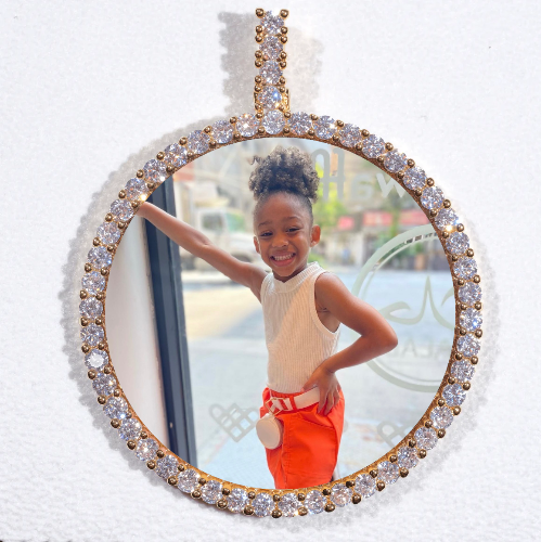 LARGE 3D CIRCLE CUSTOM PICTURE PENDANT