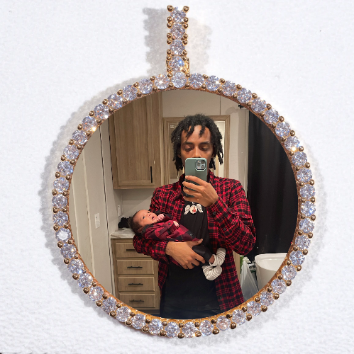 LARGE 3D CIRCLE CUSTOM PICTURE PENDANT