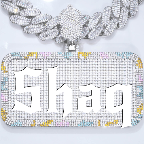 CUSTOM LETTER NECKLACE 3D COLORFUL SQUARE